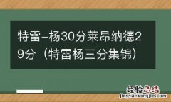 特雷杨三分集锦 特雷-杨30分莱昂纳德29分