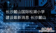 长沙麓山国际松湖小学建设最新消息 长沙麓山国际小学本部
