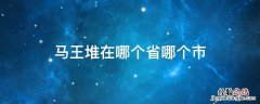 马王堆的具体位置在哪里 马王堆在哪个省哪个市