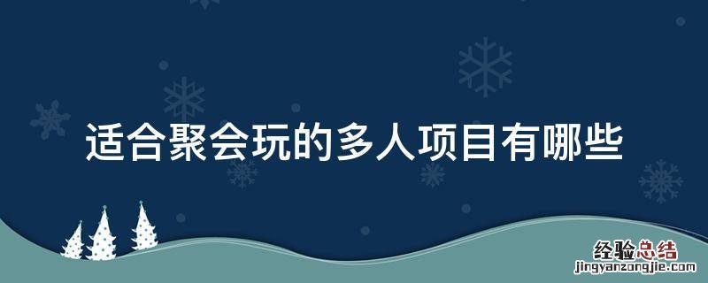 适合聚会玩的多人项目有哪些 聚会玩的活动可以玩适合人多的
