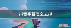苹果手机抖音字幕怎么去掉 抖音字幕怎么去掉