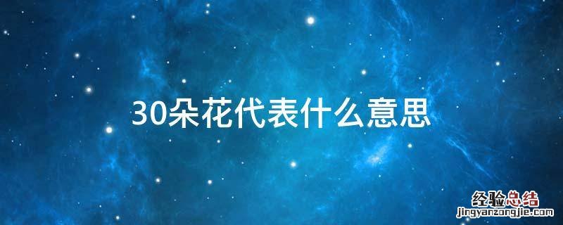 30朵花代表什么意思 30朵玫瑰代表什么意思