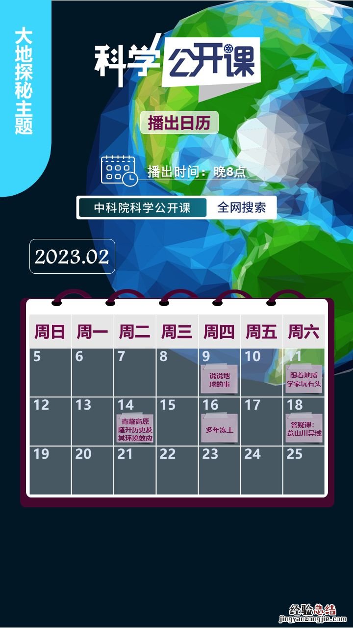 中科院科学公开课第三季主题课程播出时间安排