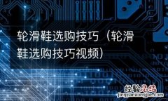 轮滑鞋选购技巧视频 轮滑鞋选购技巧