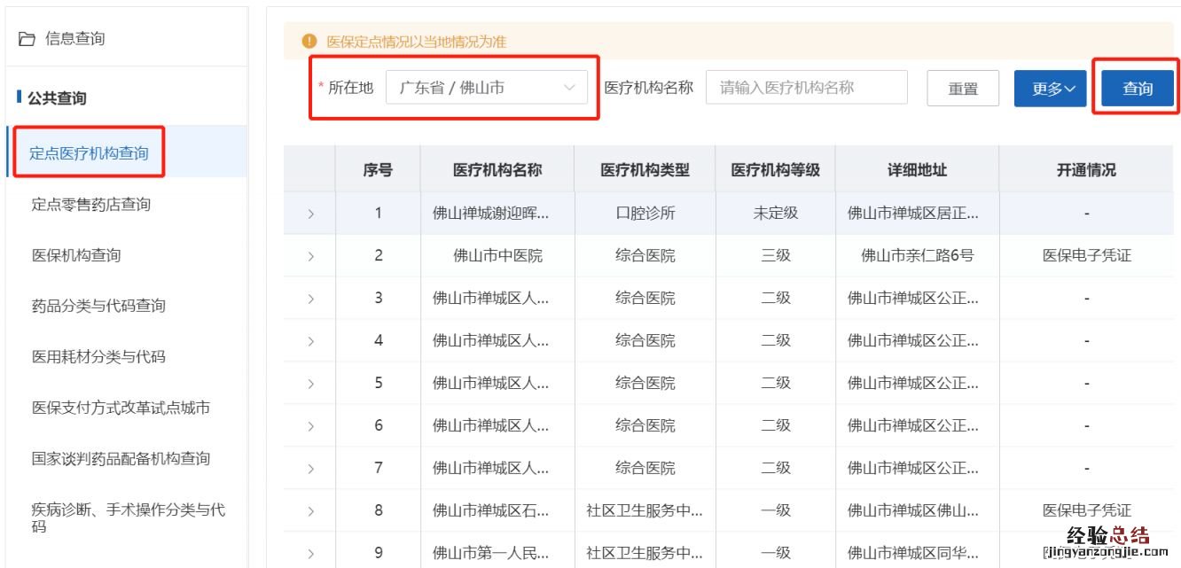 佛山市社保定点医院查询 佛山定点医疗机构怎么查询