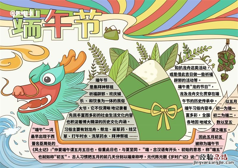 一年级端午节手抄报 一年级端午节手抄报简单漂亮