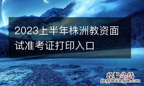 2023上半年株洲教资面试准考证打印入口