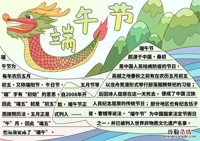 一年级端午节手抄报 一年级端午节手抄报内容