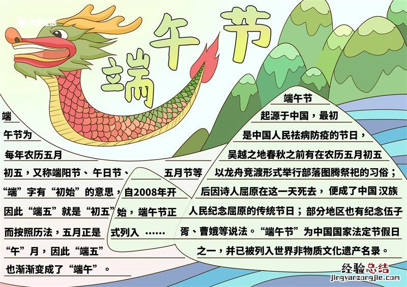 一年级端午节手抄报 一年级端午节手抄报内容