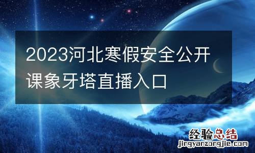 2023河北寒假安全公开课象牙塔直播入口