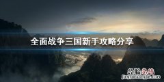 全面战争三国新手玩什么 全面战争三国新手怎么玩