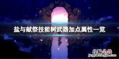 盐与献祭武器对应属性是什么