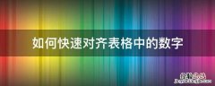怎么把表格数字对齐 如何快速对齐表格中的数字