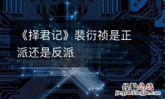 《择君记》裴衍祯是正派还是反派