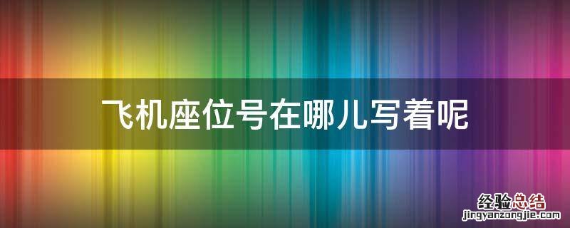 坐飞机座位号标在哪 飞机座位号在哪儿写着呢