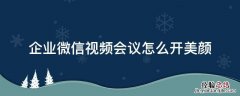 企业微信视频会议怎么开美颜 企业微信视频会议 如何开美颜