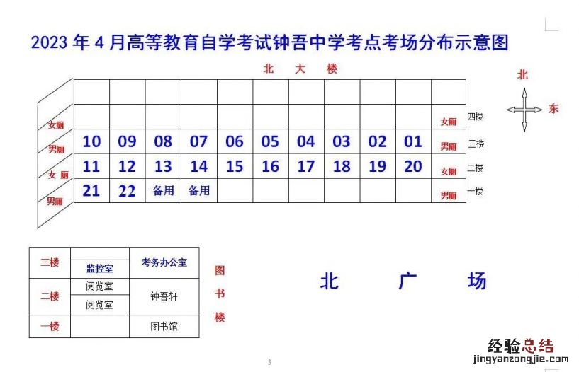 徐州2023年4月自学考试考点地址及考场平面图