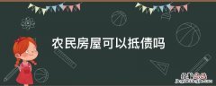农民房屋可以抵债吗 农村房屋可以抵债给本村人么