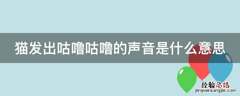 布偶猫发出咕噜咕噜的声音是什么意思 猫发出咕噜咕噜的声音是什么意思