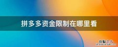 拼多多资金限制怎么回事 拼多多资金限制在哪里看