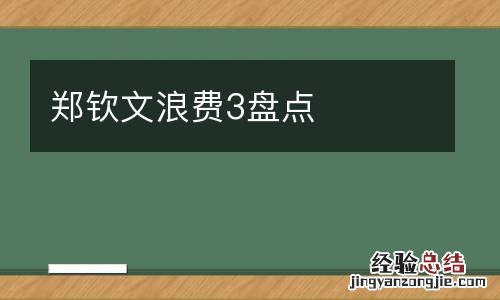 郑钦文浪费3盘点