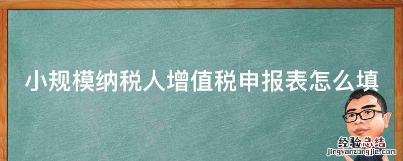 湖北省小规模纳税人增值税申报表怎么填 小规模纳税人增值税申报表怎么填