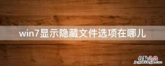 win7显示隐藏文件选项在哪儿 win7怎么显示隐藏的文件夹选项