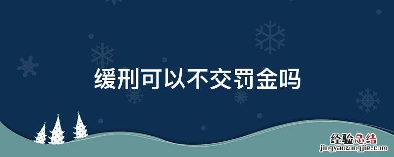 缓刑不交罚款是否还要服刑 缓刑可以不交罚金吗