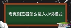 夸克浏览器如何进入小说模式 夸克浏览器怎么进入小说模式
