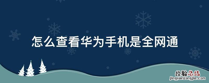 怎么查看华为手机是全网通 华为手机如何查看是不是全网通手机