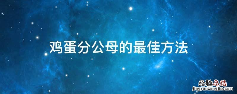 鸡蛋怎样分公母 鸡蛋分公母的最佳方法