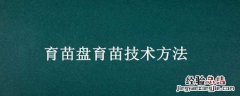 育苗盘育苗技术方法 育苗盘育苗技术方法图片