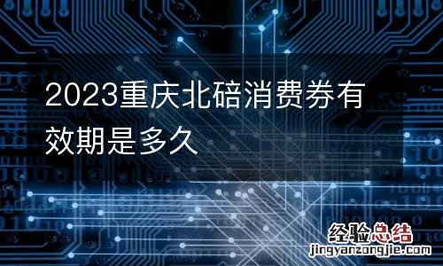 2023重庆北碚消费券有效期是多久