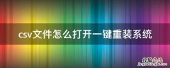 电脑怎么新建csv文件 csv文件怎么打开一键重装系统