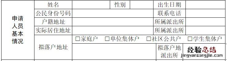 武汉大学生落户申请表怎么填写 武汉大学生落户申请表怎么填写图片