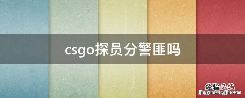 csgo探员是警还是匪 csgo探员分警匪吗