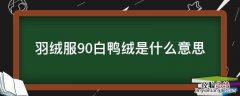 羽绒服90白鸭绒是什么意思 90白鸭绒是不是羽绒