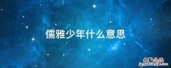儒雅少年什么意思 文雅少年是什么意思