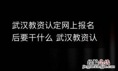 武汉教资认定网上报名后要干什么 武汉教资认定网上报名后要干什么呢