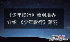 《少年歌行》萧羽境界介绍 《少年歌行》萧羽境界介绍图