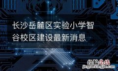 长沙岳麓区实验小学智谷校区建设最新消息