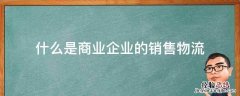 什么是商业企业的销售物流 商业企业物流的内容有哪些