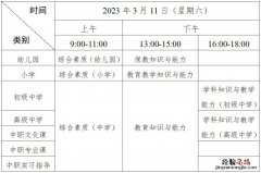 2023上半年广州中小学教资笔试考试时间