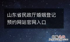 山东省民政厅婚姻登记预约网站官网入口