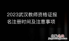 2023武汉教师资格证报名注册时间及注意事项