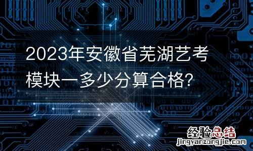2023年安徽省芜湖艺考模块一多少分算合格？