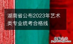 湖南省公布2023年艺术类专业统考合格线
