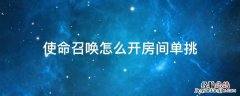 使命召唤怎么开房间单挑 使命召唤怎么创建单挑房间