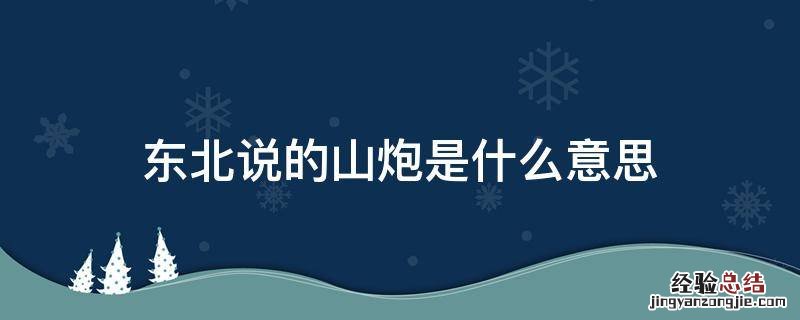 东北说的山炮是什么意思 东北话里的山炮是什么意思
