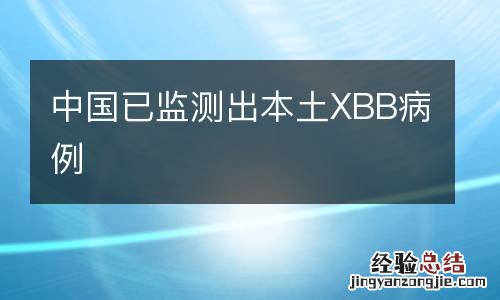 中国已监测出本土XBB病例